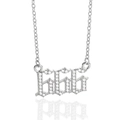 Iced out silver finish number 666 pendant necklace with micro paved cubic zirconia - Platinum-666