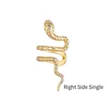 Golden snake-shaped ear cuff featuring detailed scale texture for the right ear - 1PC Right Ear Wrapped Snake Ear Cuff / Gold