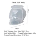 Specifiche delle dimensioni per lo stampo in silicone a forma di teschio geometrico - Stampo per candela teschio sfaccettato + 10 stoppini da 10cm