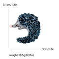 Spilla a riccio in smalto blu con dettagli dorati e dimensioni 3,1x3 cm - Blu