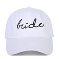 Cappellino da baseball in cotone bianco con ricamo bride per la protezione solare esterna - Regolabile / Bianco