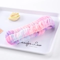 Polsino in pile di corallo felpato con sfumature tie-dye rosa, viola e blu - Stile Fascia per Capelli Arcobaleno (111#) / 1 Pezzo / Sfumatura Arcobaleno