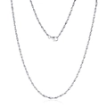 Elegant silver water-wave twist chain necklace in S925 sterling silver with lobster clasp - 2.0mm 40cm / Platinum Plated