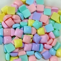 Glossy macaron resin charms in pink, yellow, and blue for DIY nail art and jewelry - 21# Glossy Square (Small)
