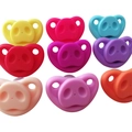 Funny pig nose baby pacifiers in various bright colors made of food-grade silicone - Red Pig Nose