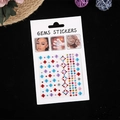 Gemmes de visage multicolores et autocollants strass pour maquillage et ongles - Mélange Coloré (Diamant/Cercle)