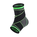 Adjustable ankle brace in black, grey, and green knitted fabric for compression and support - Green Ankle Brace (1 Piece Only) / M