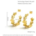 Gouden madeliefje oorringen van 18K verguld roestvrij staal met een diameter van 25 mm - Goud