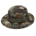 Tactical camouflage boonie hat in python pattern with side air vents and wide brim - One Size / Mandrake