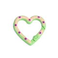 Green and beige polka dot heart-shaped spring ring alloy connector for DIY crafts - Spring Green