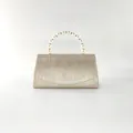 Glitzernde goldene Abendtasche mit elegantem Perlenhenkel und edlem Glitzereffekt - Gold