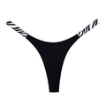 String en coton noir pour femme avec bretelles latérales élastiques à motif zèbre - L / Noir (Bande Zèbre)