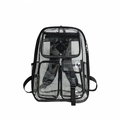 Zaino trasparente impermeabile in PVC con grande capacità e tasche funzionali - Nero