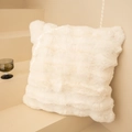 Detail of plush faux fur blanket texture on elegant minimalist cream backdrop - Decorative Pillow Cover / Off White / 50*50CM