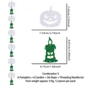 Halloween felt banner set with white pumpkin and green candle pendants for party decor - White Pumpkin & Green Candle String