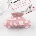 Molla per capelli con stampa mucca rosa e bianca in acrilico liscio per donna - Rosa