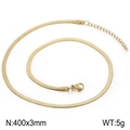 Golden stainless steel snake chain necklace 400x3mm minimalist jewelry for women - 3mm Gold Color Necklace 40cm (KN198680-WGHF)