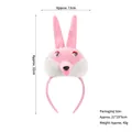 Pink and white plush cartoon animal headband with cute ears for children 13x32cm - 3D Pink Rabbit