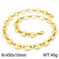 Minimalist gold stainless steel pig nose chain necklace with flat round discs and lobster clasp - Style A Gold Necklace 45cm (KN228727-Z)