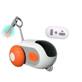 Smart robotic cat toy with colorful feathers and remote control featuring multi-speed modes - Orange Smart Car (Remote Dual Mode)