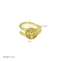 Detailansicht des 18k vergoldeten Lebensbaum-Rings mit Maßen 22mm mal 12mm - Lebensbaum-Stil (DR240625-B)