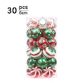 Set de 30 bolas de Navidad de 6cm pintadas a mano en rojo, verde y blanco para árbol - Rojo y Verde
