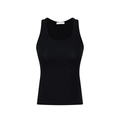 Slim fit black athletic tank top with built-in chest pads and racerback style - XS / Black