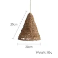 Conical handmade woven straw lampshade in natural brown with 20cm base diameter - 20*20cm