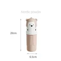 Portaspazzolino da viaggio orsetto rosa nordico, altezza 20cm, stile compatto - Rosa Nordico