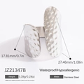 Anello a fascia larga in acciaio inox martellato argento con misure e specifiche dettagliate - Stile martellato ampio / Argento/Texture martellata ampia(JZ21347B)