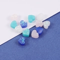 Colorful heart-shaped synthetic opal resin charms for DIY jewelry and crafts making - 8mm / Random Mixed Colors