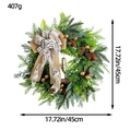 Rustic Christmas wreath with pine cones, eucalyptus leaves, gold berries and bow decoration - Small Bell Wreath / 45cm