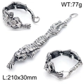 Vintage herenarmband met tijgerkop van antiek zilver titaniumstaal, lengte 210mm - Vintage Staal (KB152906-KJX)