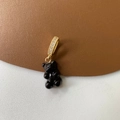 Double-layered necklace with black bear pendant and gold zircon clasp details - Micropaved Black Bear Pendant