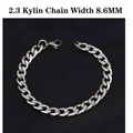 Sleek 8.6mm wide stainless steel kylin link chain bracelet with lobster clasp for men - 8.6mm / Kylin Link Chain