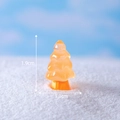 Luminous miniature Christmas tree in amber resin, 1.9cm height for DIY snow scene decor - Orange