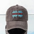 Berretto da baseball grigio scuro lavato con ricamo skyline di Chicago e stelle rosse - Taglia unica / caffè