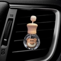 Cute bear cartoon glass perfume bottle for car vent clip in milk tea color finish - Brown Bear Head / Air Vent Empty Bottle