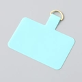 Slim mint blue TPU phone lanyard patch with premium gold D-ring for secure attachment - Gold Buckle / Blue