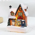 Miniature resin candy shop Christmas house with warm LED lights and snow-covered roof - 2023 Resin Style B-Candy Shop