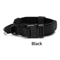 Tactical dog collar in black nylon with heavy-duty metal buckle and control handle - Black Tactical Collar