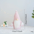 Gnomo navideño de peluche rosa con lentejuelas barba larga y detalles de punto - Gnomo de Lentejuelas Rosa
