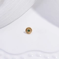 Chiusura pendente in argento S925 placcato oro con gemma verde e finitura martellata - Oro Zircone Verde