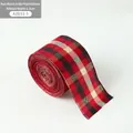 6.3cm wide Christmas ribbon with red black and white plaid pattern for holiday decoration - 2 Meters / 6.3CM Wide Red Black and White Plaid Ribbon