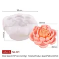 3D Lotusblüten Silikonform Modell ZW-319 für handgemachte Seifen und Kerzen - Lotus A ZW-319