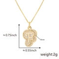 Collana con ciondolo lettera F dorata con smalto bianco e pietre di zircone lucenti - F Oro Ciondolo Solo (Senza Catena)