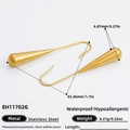 Polished gold stainless steel teardrop earrings EH11702G with waterproof features - 18K Gold Plated / Streamline Long Gold (EH11702G)