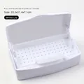 Weiße große Nagelwerkzeug-Sterilisationsbox mit 22,5x11,4x7,1 cm Abmessungen - Massive Schale / Weiß
