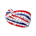 Knotted American flag yoga headband with vintage red, white and blue star pattern - 14# (Vintage Stars and Stripes Garland)