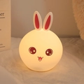 Cartoon rabbit silicone night light emitting warm glow for bedroom atmosphere - Cute Rabbit (Battery-7 Colors)